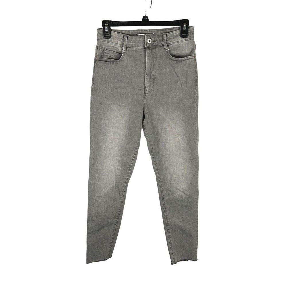 Zara Jeans Womens Size 6 High Rise Skinny Raw Hem Minimalist Casual Stretch Gray